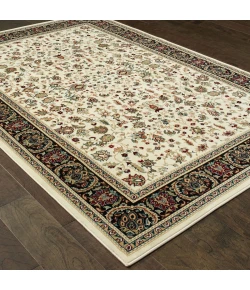 Oriental Weavers Kashan 108X1 Ivory/ Black Area Rug 2 ft. 3 in. X 7 ft. 6 in. Runner