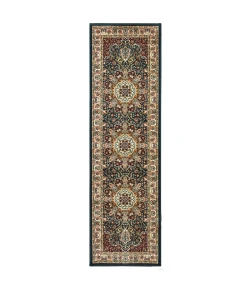 Oriental Weavers Kashan 119U1 Navy/ Ivory Area Rug 2 ft. 3 in. X 7 ft. 6 in. Runner