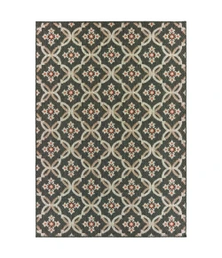 Oriental Weavers Latitude 1904K Grey/ Orange Area Rug 5 ft. 3 in. X 7 ft. 3 in. Rectangle