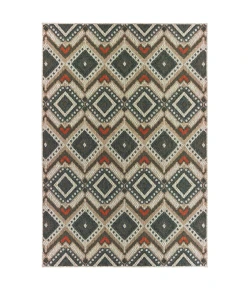 Oriental Weavers Latitude 002X3 Grey/ Orange Area Rug 6 ft. 7 in. X 9 ft. 2 in. Rectangle