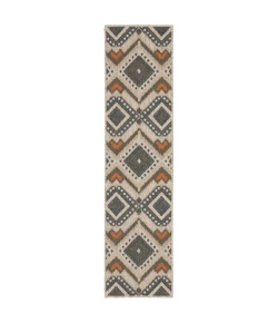 Oriental Weavers Latitude 002X3 Grey/ Orange Area Rug 1 ft. 10 in. X 7 ft. 6 in. Runner