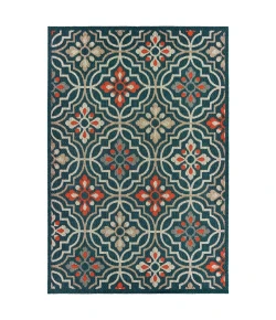 Oriental Weavers Latitude 709B3 Blue/ Orange Area Rug 6 ft. 7 in. X 9 ft. 2 in. Rectangle