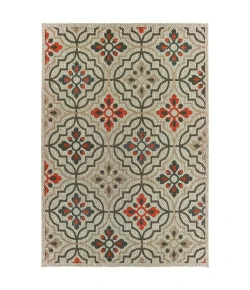 Oriental Weavers Latitude 709Y3 Grey/ Orange Area Rug 9 ft. 10 in. X 12 ft. 10 in. Rectangle