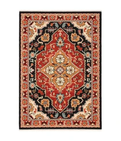 Oriental Weavers Lilihan 4929A Black/ Red Area Rug 2 ft. X 3 ft. Rectangle