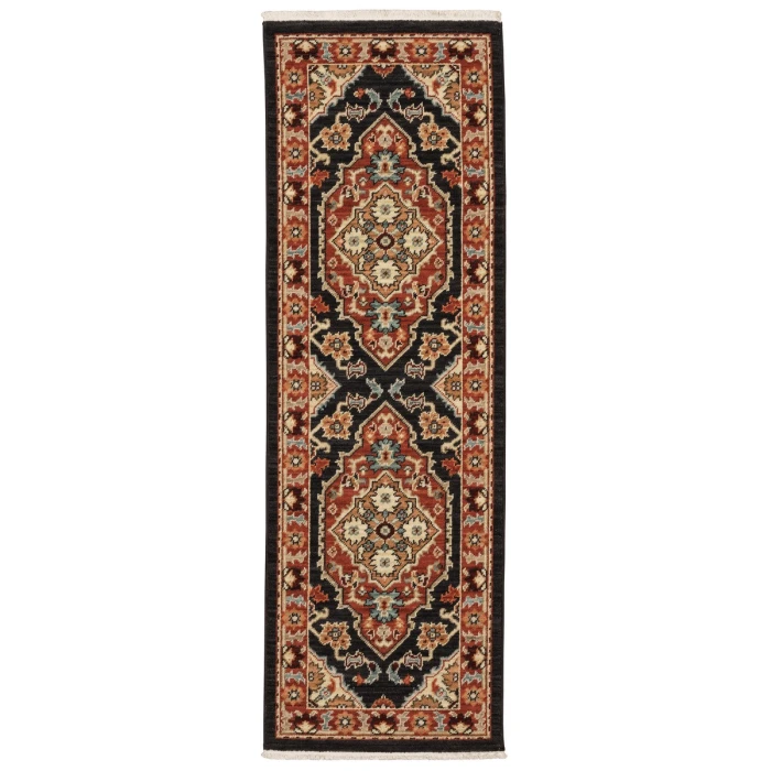 Oriental Weavers Area Rug Lilihan 4929A Black 2' X  6' Runner