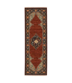Oriental Weavers Lilihan 5503M Red/ Blue Area Rug 2 ft. X 6 ft. Runner