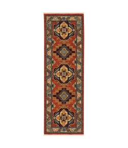 Oriental Weavers Lilihan 5504P Red/ Multi Area Rug 2 ft. X 6 ft. Runner