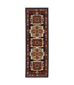 Oriental Weavers Lilihan 090B6 Blue/ Red Area Rug 2 ft. X 6 ft. Runner