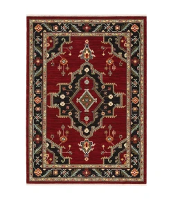 Oriental Weavers Lilihan 092R6 Red/ Black Area Rug 6 ft. 7 in. X 9 ft. 6 in. Rectangle