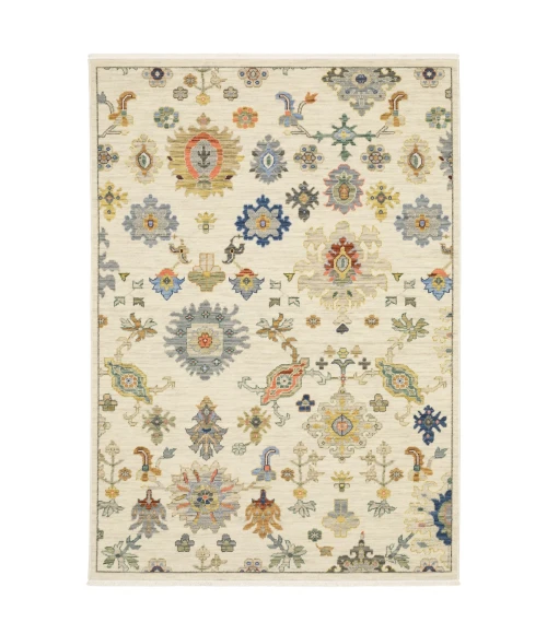Oriental Weavers Area Rug Lucca 5507W Ivory 6' 7" X  9' 6"