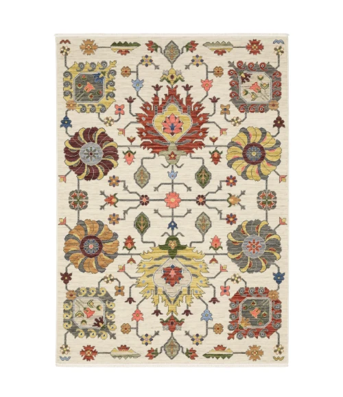 Oriental Weavers Area Rug Lucca 8111W Ivory 6' 7" X  9' 6"