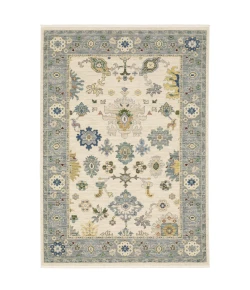 Oriental Weavers Lucca 846H1 Ivory/ Blue Area Rug 2 ft. X 6 ft. Runner