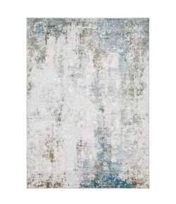 Oriental Weavers Malibu Mal06 Ivory/ Blue Area Rug 5 ft. X 7 ft. Rectangle