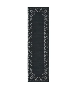 Oriental Weavers Marina 1247K Black/ Ivory Area Rug 2 ft. 3 in. X 7 ft. 6 in. Runner