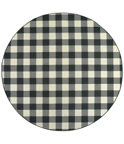 Oriental Weavers Marina 1932K Black/ Ivory Area Rug 7 ft. 10 in. Round