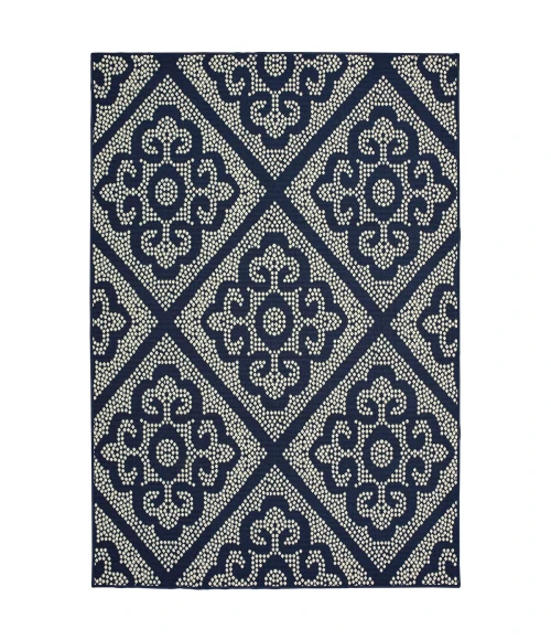 Oriental Weavers Area Rug Marina 3804B Navy 5' 3" X  7' 6"