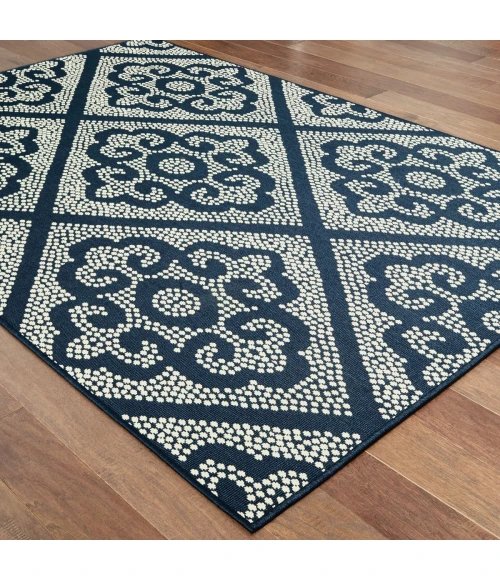 Oriental Weavers Area Rug Marina 3804B Navy 5' 3" X  7' 6"