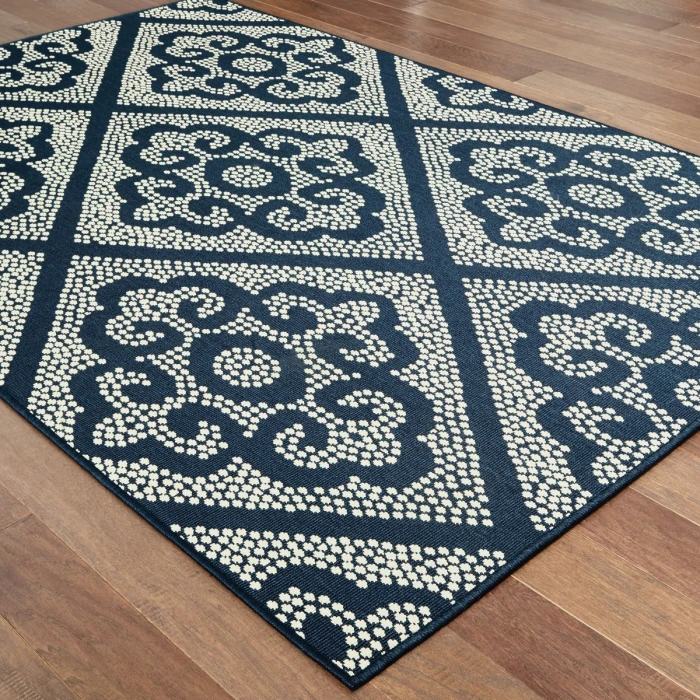 Oriental Weavers Area Rug Marina 3804B Navy 7'10" X 10'10"