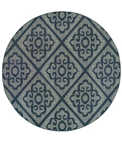 Oriental Weavers Marina 3804B Navy/ Ivory Area Rug 7 ft. 10 in. Round