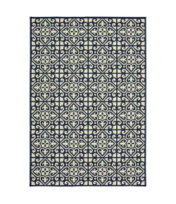 Oriental Weavers Marina 5927B Ivory/ Navy Area Rug 5 ft. 3 in. X 7 ft. 6 in. Rectangle