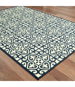 Oriental Weavers Marina 5927B Ivory/ Navy Area Rug 7 ft. 10 in. Round