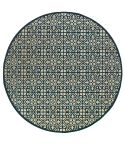 Oriental Weavers Marina 5927B Ivory/ Navy Area Rug 7 ft. 10 in. Round