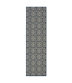 Oriental Weavers Marina 5927B Ivory/ Navy Area Rug 2 ft. 3 in. X 7 ft. 6 in. Runner