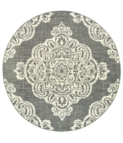 Oriental Weavers Marina 5929E Grey/ Ivory Area Rug 7 ft. 10 in. Round
