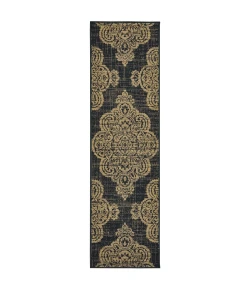 Oriental Weavers Marina 5929K Black/ Tan Area Rug 2 ft. 3 in. X 7 ft. 6 in. Runner