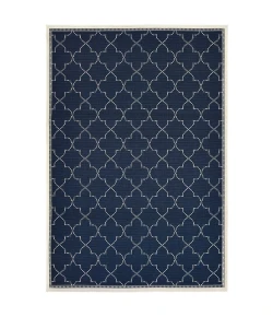 Oriental Weavers Marina 6025P Navy/ Ivory Area Rug 5 ft. 3 in. X 7 ft. 6 in. Rectangle