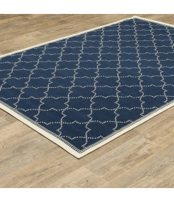 Oriental Weavers Marina 6025P Navy/ Ivory Area Rug 5 ft. 3 in. X 7 ft. 6 in. Rectangle