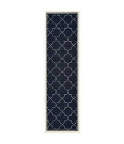 Oriental Weavers Marina 6025P Navy/ Ivory Area Rug 2 ft. 3 in. X 7 ft. 6 in. Runner