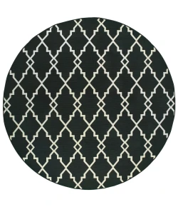 Oriental Weavers Marina 7763K Black/ Ivory Area Rug 7 ft. 10 in. Round