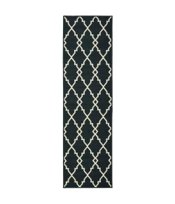Oriental Weavers Marina 7763K Black/ Ivory Area Rug 2 ft. 3 in. X 7 ft. 6 in. Runner
