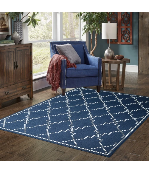 Oriental Weavers Area Rug Marina 7765B Navy 7'10" X 10'10"