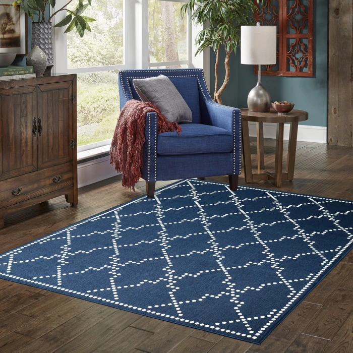 Oriental Weavers Area Rug Marina 7765B Navy 7'10" X 10'10"