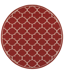 Oriental Weavers Meridian 1295R Red/ Ivory Area Rug 7 ft. 10 in. Round