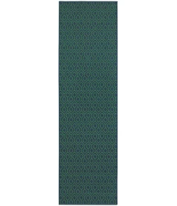 Oriental Weavers Meridian 1634Q Navy/ Green Area Rug 2 ft. 3 in. X 7 ft. 6 in. Runner