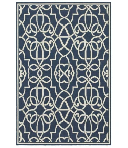 Oriental Weavers Meridian 2205B Navy/ Ivory Area Rug 8 ft. 6 in. X 13 ft. 0 in. Rectangle