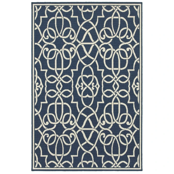 Oriental Weavers Area Rug Meridian 2205B Navy 5' 3" X  7' 6"