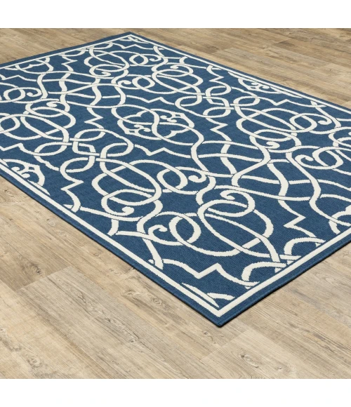 Oriental Weavers Area Rug Meridian 2205B Navy 8' 6" X 13' 0"