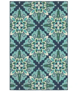 Oriental Weavers Meridian 2206B Blue/ Green Area Rug 5 ft. 3 in. X 7 ft. 6 in. Rectangle