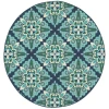 Oriental Weavers Meridian 2206B Blue/ Green Area Rug 7 ft. 10 in. Round
