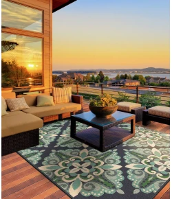 Oriental Weavers Meridian 2206B Blue/ Green Area Rug 7 ft. 10 in. Round