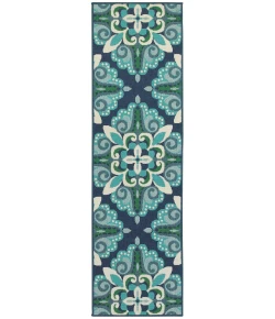 Oriental Weavers Meridian 2206B Blue/ Green Area Rug 2 ft. 3 in. X 7 ft. 6 in. Runner