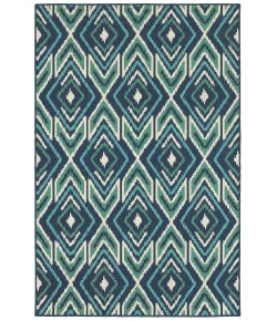 Oriental Weavers Meridian 2209B Navy/ Green Area Rug 8 ft. 6 in. X 13 ft. 0 in. Rectangle