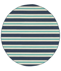 Oriental Weavers Meridian 5701B Blue/ Ivory Area Rug 7 ft. 10 in. Round