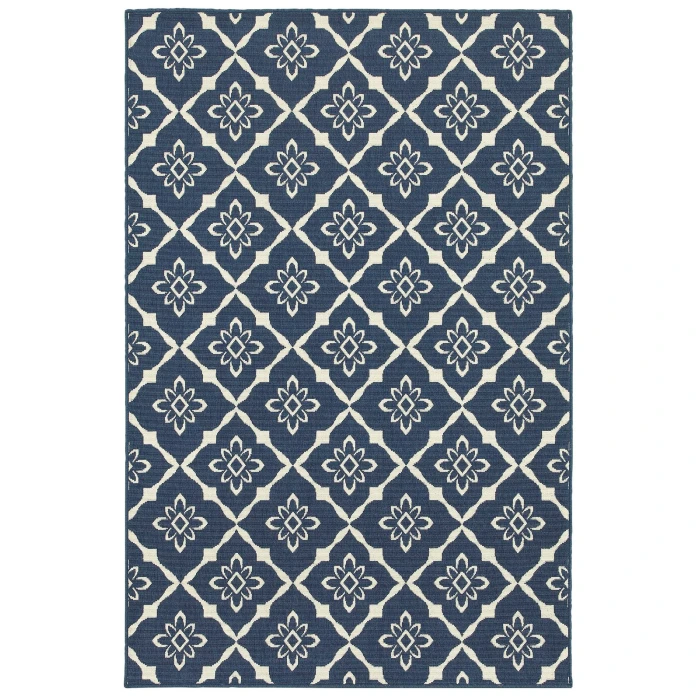 Oriental Weavers Area Rug Meridian 5703B Navy 6' 7" X  9' 6"