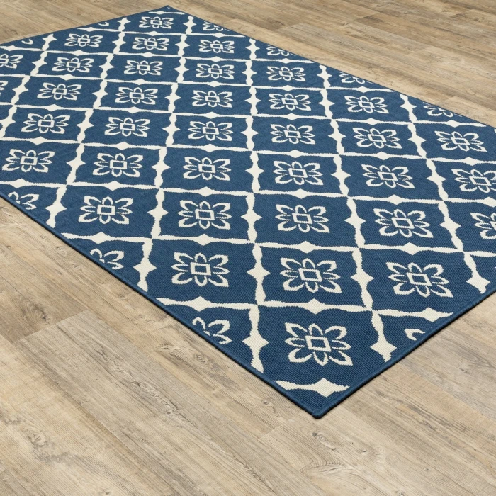 Oriental Weavers Area Rug Meridian 5703B Navy 6' 7" X  9' 6"