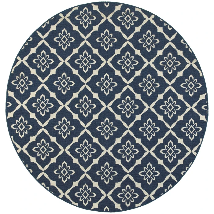 Oriental Weavers Area Rug Meridian 5703B Navy 6' 7" X  9' 6"